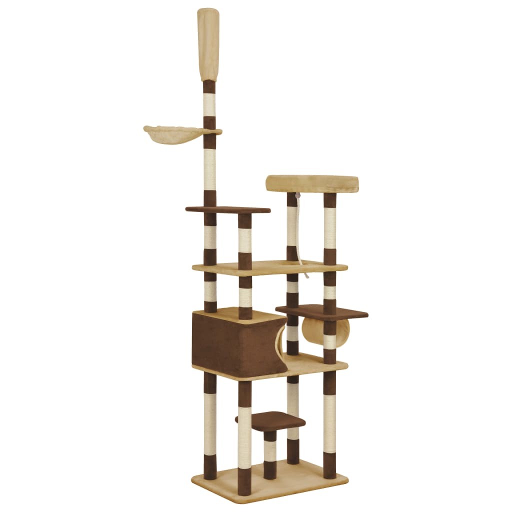 Cat Tree with Sisal Scratching Posts Brown 235 cm
